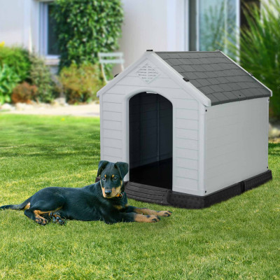Caseta de Resina para Perros 66,5x73,6x71cm Thinia Home Casetas para Perro 7