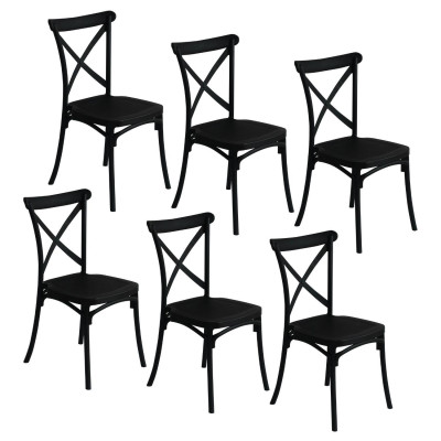 Pack 6 cadeiras de catering empilháveis Caroline 45x40x87.5cm 7house Cadeiras e cadeirões para exterior 8