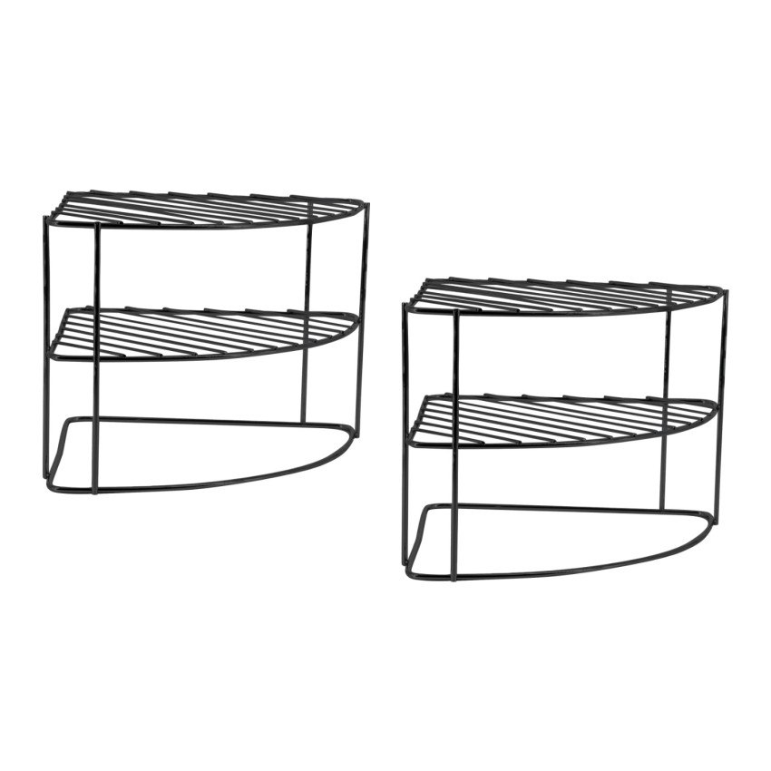 Pack 2 Rinconeras para Platos con 3 Alturas y 2 Baldas 26.5x26x21cm 7house Accesorios de Cocina 1