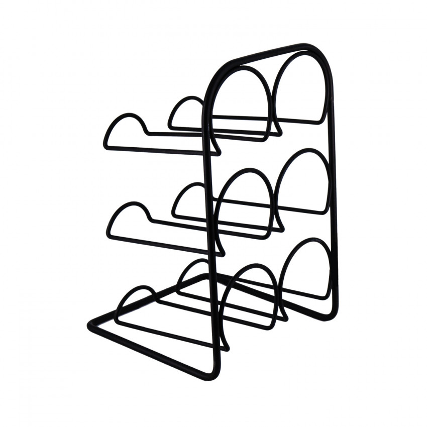 Botellero para 6 Botellas Negro 33x22x17.5cm 7house Accesorios de Cocina 1