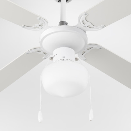 Ventilador de teto com luz 4 pás 50W 3 velocidades Baréin Branco Thinia Home Ventiladores de teto 2