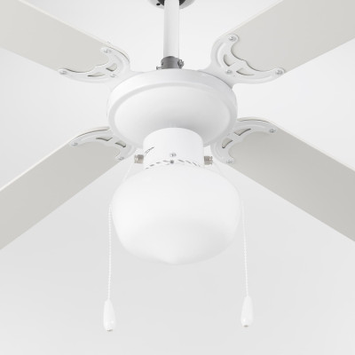 Ventilador de teto com luz 4 pás 50W 3 velocidades Baréin Branco Thinia Home Ventiladores de teto 2