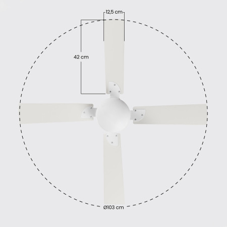 Ventilador de Techo con Luz 4 Aspas 47W 3 Velocidades Brasil Blanco Thinia Home Ventiladores de Techo 6