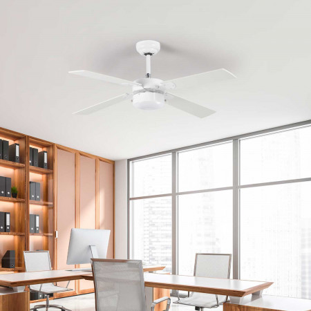 Ventilador de Techo con Luz 4 Aspas 47W 3 Velocidades Brasil Blanco Thinia Home Ventiladores de Techo 7