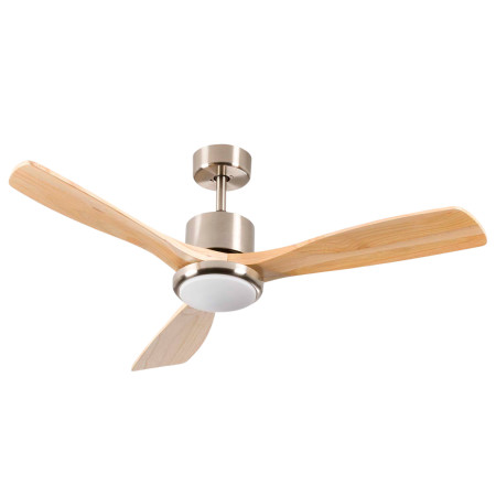Ventilador de teto com luz 3 pás 56W 6 velocidades Madeira natural do Alasca Thinia Home Ventiladores de teto 1
