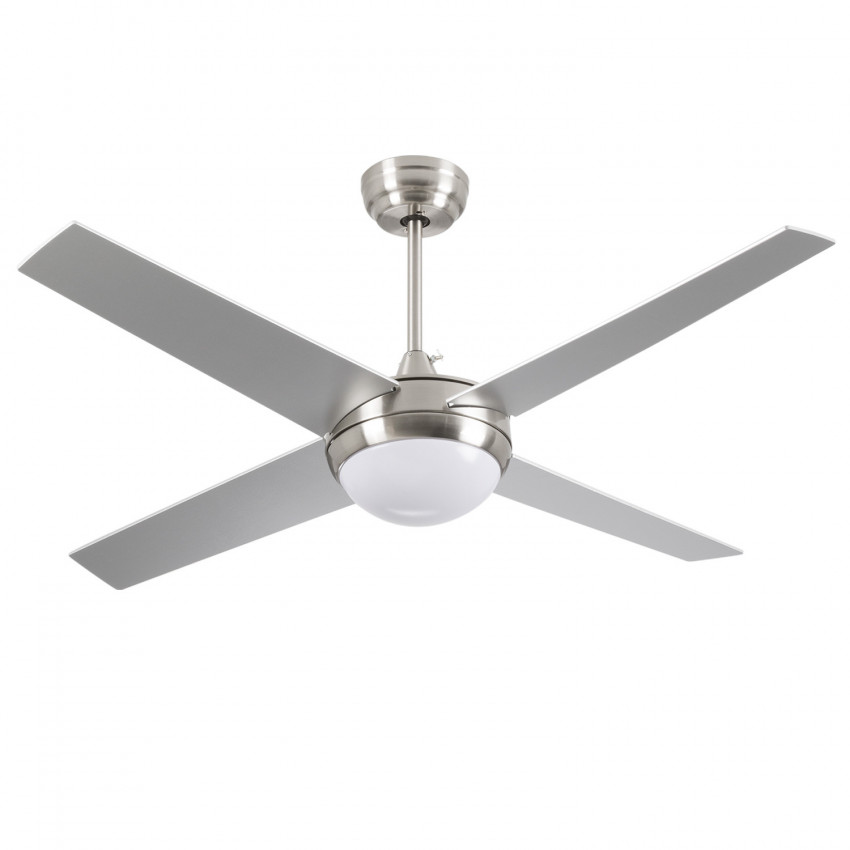 Ventilador de Techo con Luz 4 Aspas 56W 6 Velocidades Montana Plateado Thinia Home Ventiladores de Techo 1