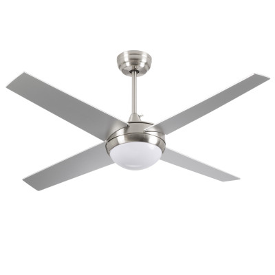 Ventilador de Techo con Luz 4 Aspas 56W 6 Velocidades Montana Plateado Thinia Home Ventiladores de Techo 1