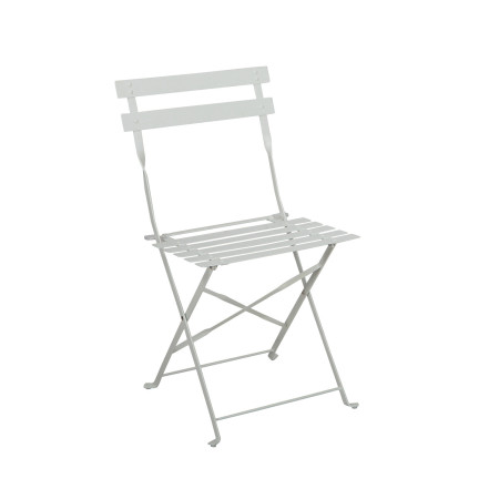 Conjunto de Terraza Plegable Metálico de 2 Sillas y Mesa Cuadrada Bistreau Blanco Thinia Home Conjuntos para Terrazas 2