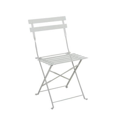 Conjunto de Terraza Plegable Metálico de 2 Sillas y Mesa Cuadrada Bistreau Blanco Thinia Home Conjuntos para Terrazas 2