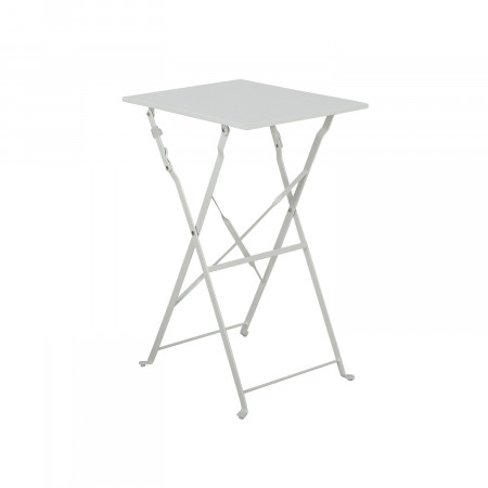 Conjunto de Terraza Plegable Metálico de 2 Sillas y Mesa Cuadrada Bistreau Blanco Thinia Home Conjuntos para Terrazas 3