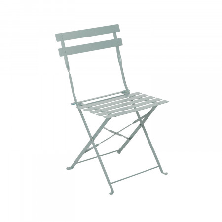 Conjunto de terraço dobrável em metal com 2 cadeiras e mesa redonda Bistreau cinzento Thinia Home Conjuntos de terraço 3