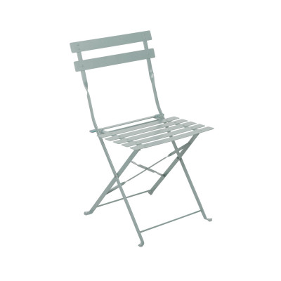 Conjunto de terraço dobrável em metal com 2 cadeiras e mesa redonda Bistreau cinzento Thinia Home Conjuntos de terraço 3