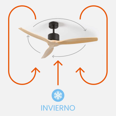 Ventilador de teto 3 pás 55W 6 velocidades Nebraska Thinia Home Ventiladores de teto 12