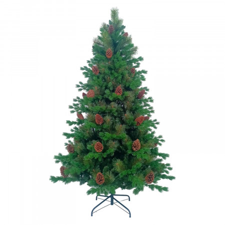 Árbol de Navidad Artificial Verde Otawa con Piñas Decorativas y Base Metálica Dayron Árboles de Navidad 1