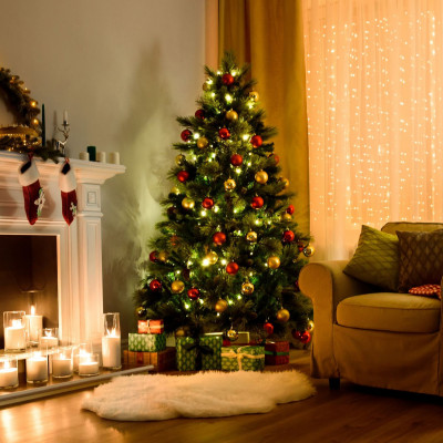 Árbol de Navidad Artificial Verde Otawa con Piñas Decorativas y Base Metálica Dayron Árboles de Navidad 5