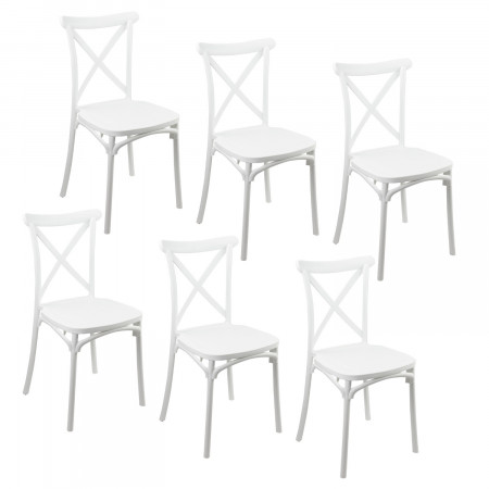 Pack 6 cadeiras de catering empilháveis Charlotte 50x44x87.5cm 7house Cadeiras e cadeirões para exterior 1