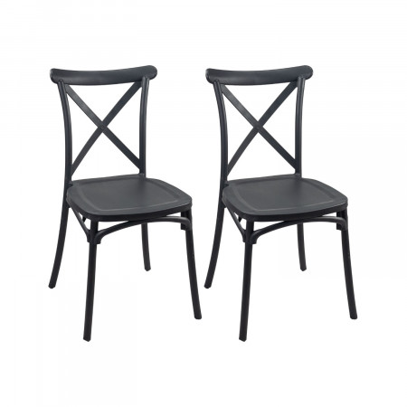 Pack 2 Sillas para Catering Apilables Charlotte 50x44x87.5cm 7house Sillas y Sillones de Exterior 7