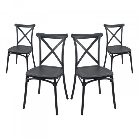 Pack 4 Sillas para Catering Apilables Charlotte 50x44x87.5cm 7house Sillas y Sillones de Exterior 7