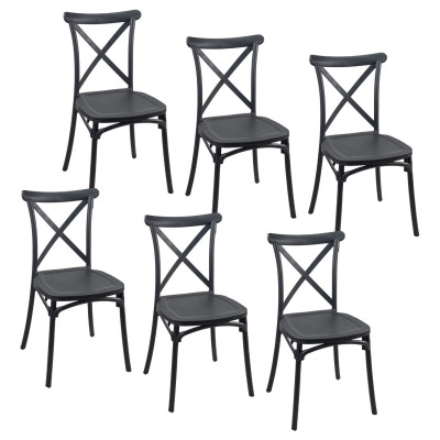 Pack 6 Sillas para Catering Apilables Charlotte 50x44x87.5cm 7house Sillas y Sillones de Exterior 7