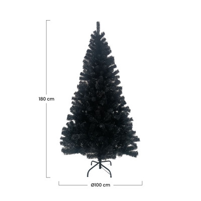 Árbol de Navidad Artificial Negro Toronto con Base Metálica 180cm Dayron Árboles de Navidad 4