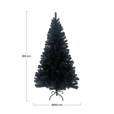 Árvore de Natal Toronto Preto 180x100cm Dayron Árvores de Natal 4