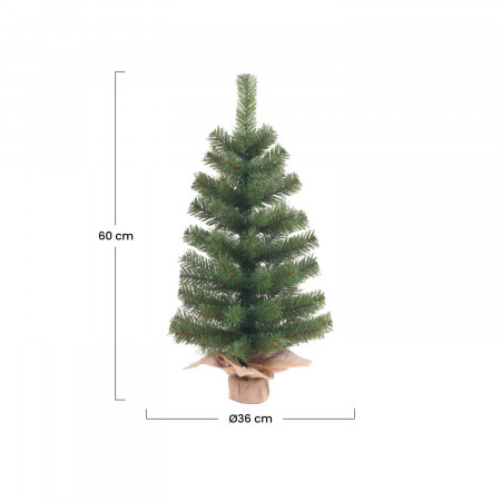 Mini Árbol de Navidad Verde Yukon con Base de Yute 60cm Dayron Árboles de Navidad 4