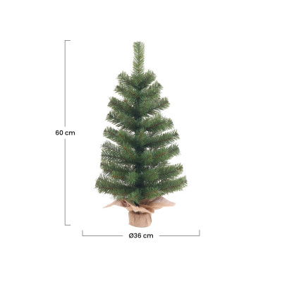 Mini Árbol de Navidad Verde Yukon con Base de Yute 60cm Dayron Árboles de Navidad 4