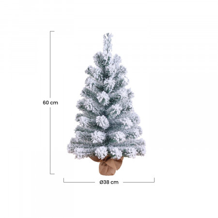 Mini Árbol de Navidad Nevado Boreal con Base de Yute 60cm Dayron Árboles de Navidad 4