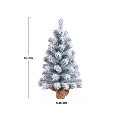 Mini Árbol de Navidad Nevado Boreal con Base de Yute 60cm Dayron Árboles de Navidad 4