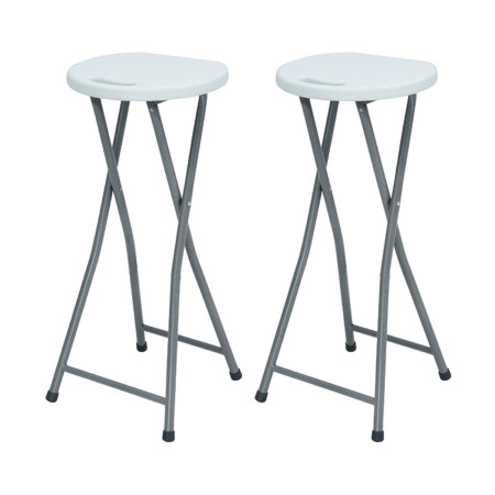 Pack 2 Taburetes Plegables Alto Blanco 30x76cm Thinia Home Taburetes 1