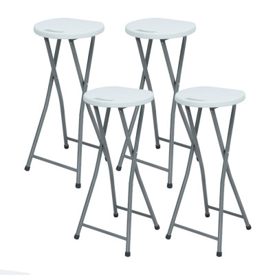Pack 4 Taburetes Plegables Alto Blanco 30x76cm Thinia Home Sillas de Jardín 1