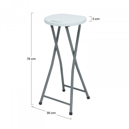 Pack 4 Taburetes Plegables Alto Blanco 30x76cm Thinia Home Taburetes 6