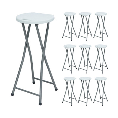 Pack 10 bancos altos rebatíveis brancos 30x76cm Thnia Home Stools 1