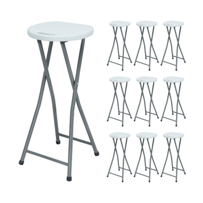 Pack 10 Taburetes Plegables Alto Blanco 30x76cm Thinia Home Taburetes 1