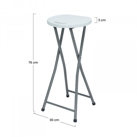 Pack 10 bancos altos dobráveis brancos 30x76cm Thnia Home Stools 6