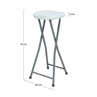 Pack 10 bancos altos dobráveis brancos 30x76cm Thnia Home Stools 6