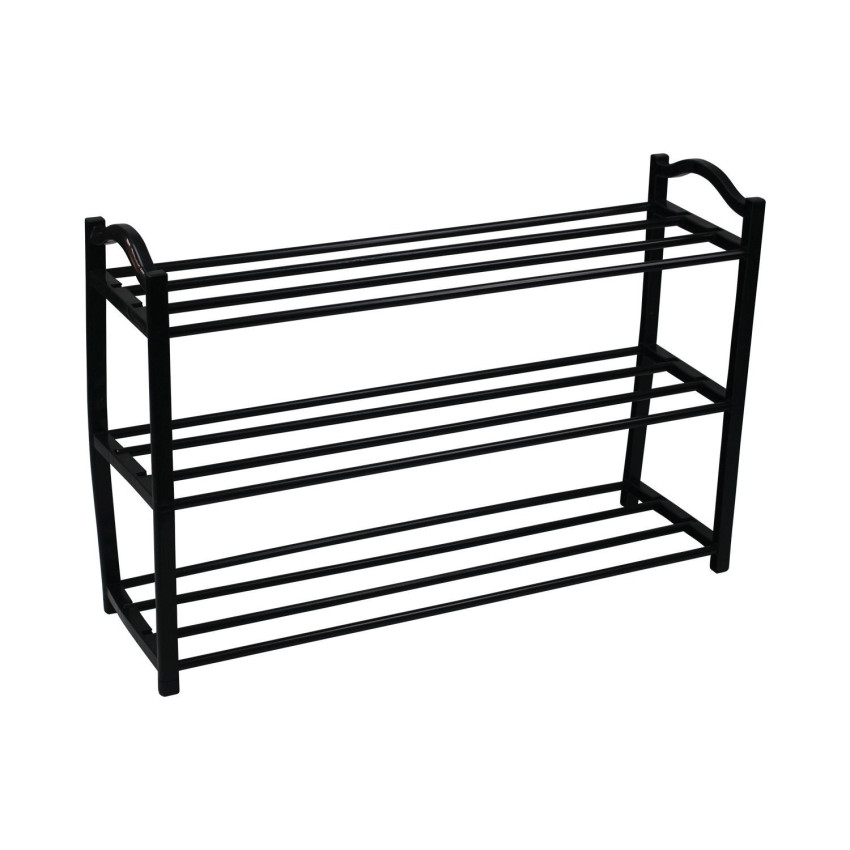 Schuhregal mit 3 Einlegeböden, „Zip“, schwarz, 62,5 x 19 x 44 cm Thinia Home