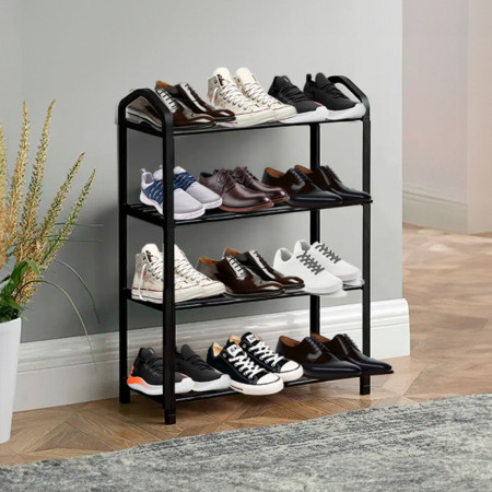 Estantería Zapatero 4 Baldas Neo Negro 63x20x62cm Thinia Home Zapateros 6