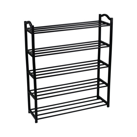 Étagère Zapatero à 5 tablettes, modèle Sir Noir, 63 x 20 x 79 cm Thinia Home