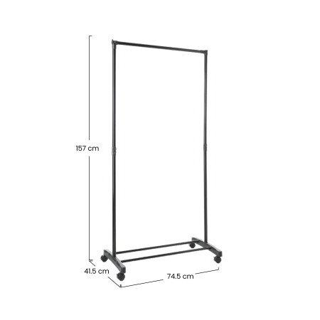 Bengaleiro metálico simples com sapateira Venue Black 157x74,5x41,5cm Thinia Home Bengaleiros e sapateiras 6