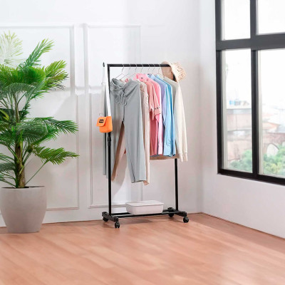 Bengaleiro metálico simples com sapateira Venue Black 157x74,5x41,5cm Thinia Home Bengaleiros e sapateiras 7