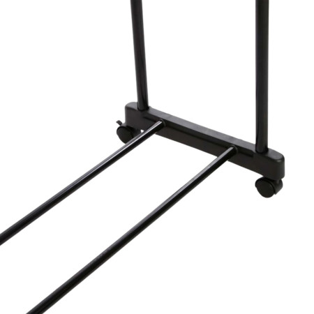 Bengaleiro duplo de metal com sapateira Fredo Preto 157x74,5x39cm Thinia Home Bengaleiros e sapateiras 2