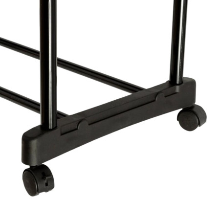 Bengaleiro duplo de metal com sapateira Fredo Preto 157x74,5x39cm Thinia Home Bengaleiros e sapateiras 3
