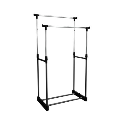 Burro Perchero Doble con Zapatero Steak Plateado/Negro 74x42x157cm Thinia Home Percheros 1
