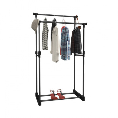 Burro Perchero Doble con Zapatero Ergo Negro 77x39x157cm Thinia Home Percheros 1
