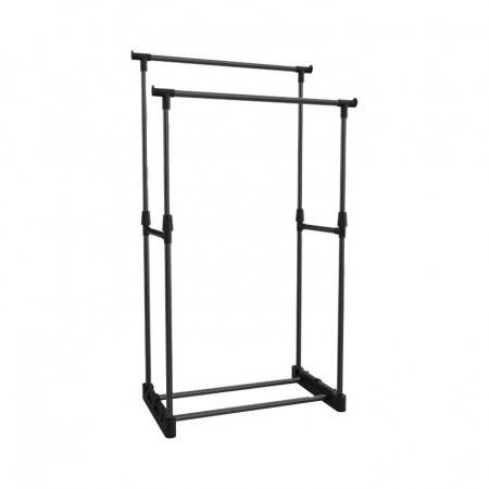 Burro Perchero Doble con Zapatero Ergo Negro 77x39x157cm Thinia Home Percheros 2