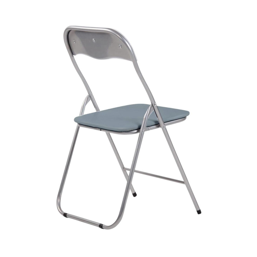 Chaise Pliante Rembourrée Basic - 44x46x79 Cm - Acier, Blanc/noir/gris - Pour Intérieur/extérieur (jardin, Bureau, Cuisine…)