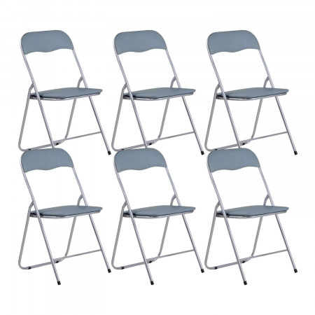 Pack 6 Cadeiras dobráveis acolchoadas Eleonor 44x46x79cm 7house