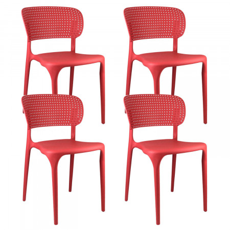 Pack 4 Cadeiras empilháveis para exterior Marilyn 75x47x49,5cm Thinia Home