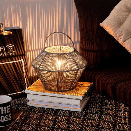 Lámpara de Mesa Shaoran Gris 24x24x25cm O91 Lámparas de Mesa 7